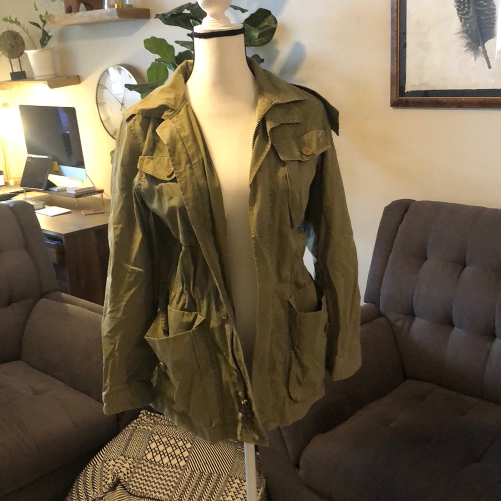 JCrew Olive Rain Jacket